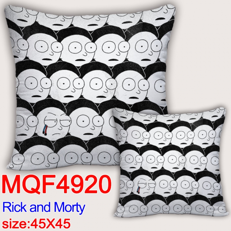 Rick and Morty Anime square full-color pillow cushion 45X45CM NO FILLING MQF-4920