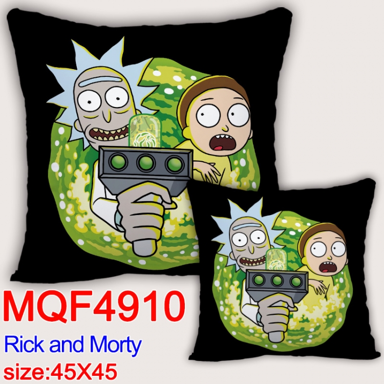 Rick and Morty Anime square full-color pillow cushion 45X45CM NO FILLING MQF-4910