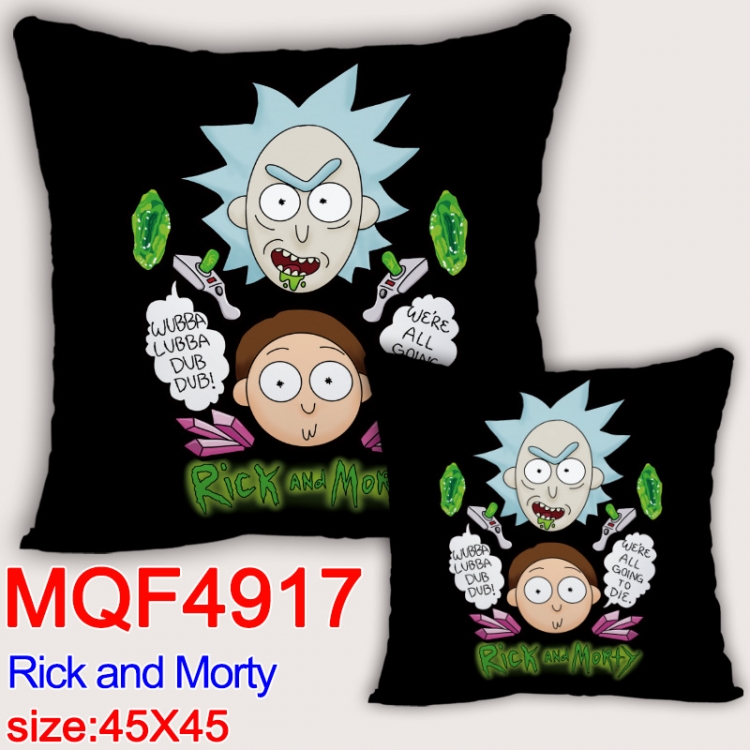 Rick and Morty Anime square full-color pillow cushion 45X45CM NO FILLING MQF-4917
