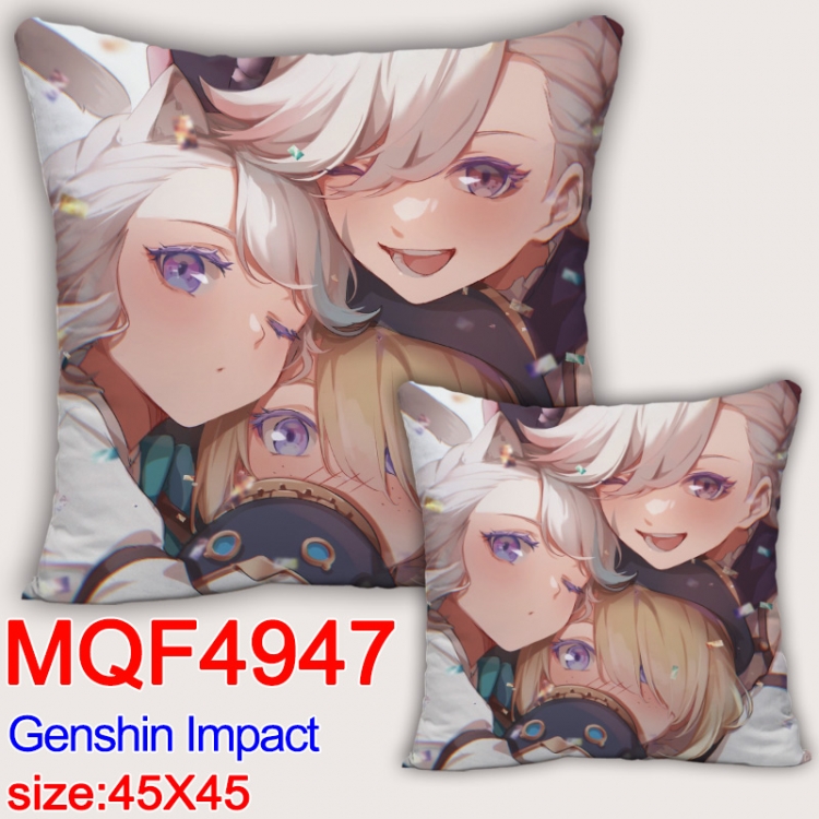 Genshin Impact Anime square full-color pillow cushion 45X45CM NO FILLING MQF-4947