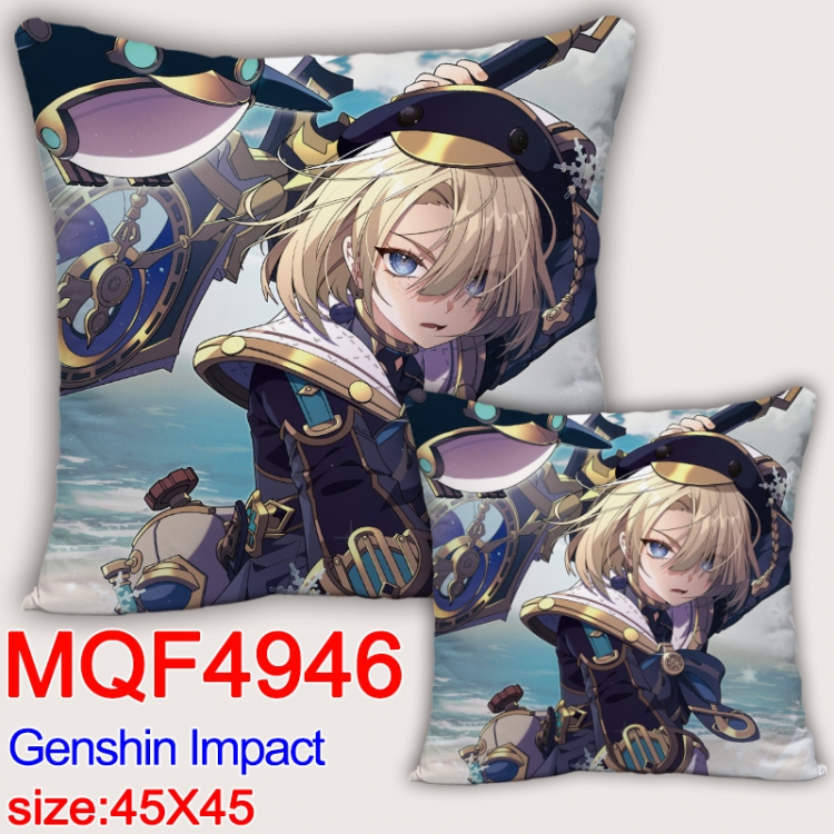 Genshin Impact Anime square full-color pillow cushion 45X45CM NO FILLING MQF-4946