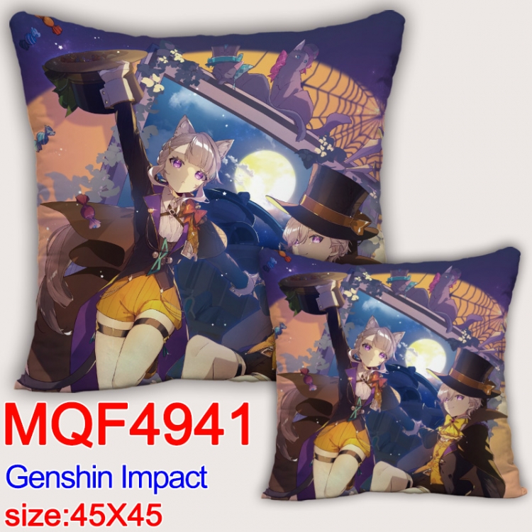Genshin Impact Anime square full-color pillow cushion 45X45CM NO FILLING MQF-4941