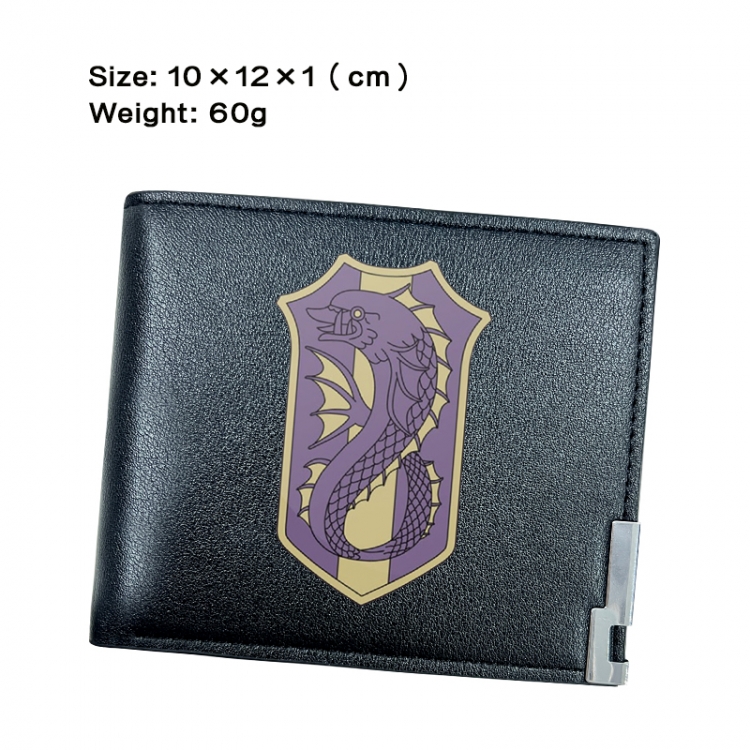 Black Clover Anime Peripheral PU Half Fold Black Leather Wallet Zero Wallet 10x12x1cm