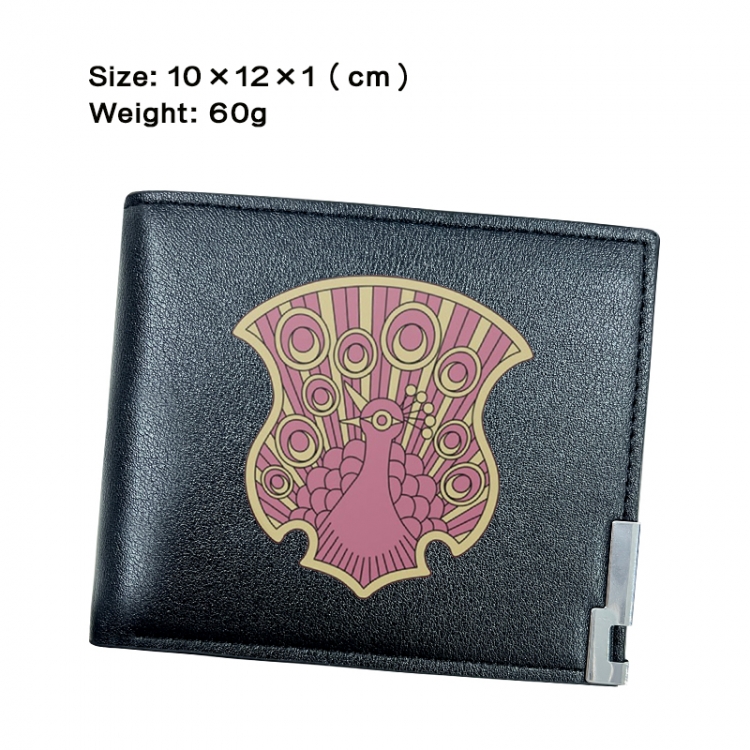 Black Clover Anime Peripheral PU Half Fold Black Leather Wallet Zero Wallet 10x12x1cm