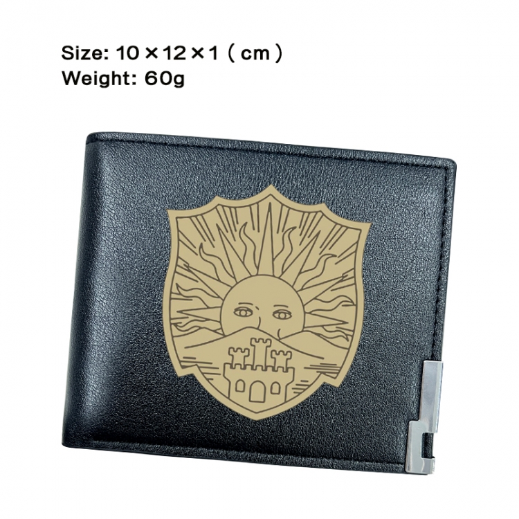 Black Clover Anime Peripheral PU Half Fold Black Leather Wallet Zero Wallet 10x12x1cm