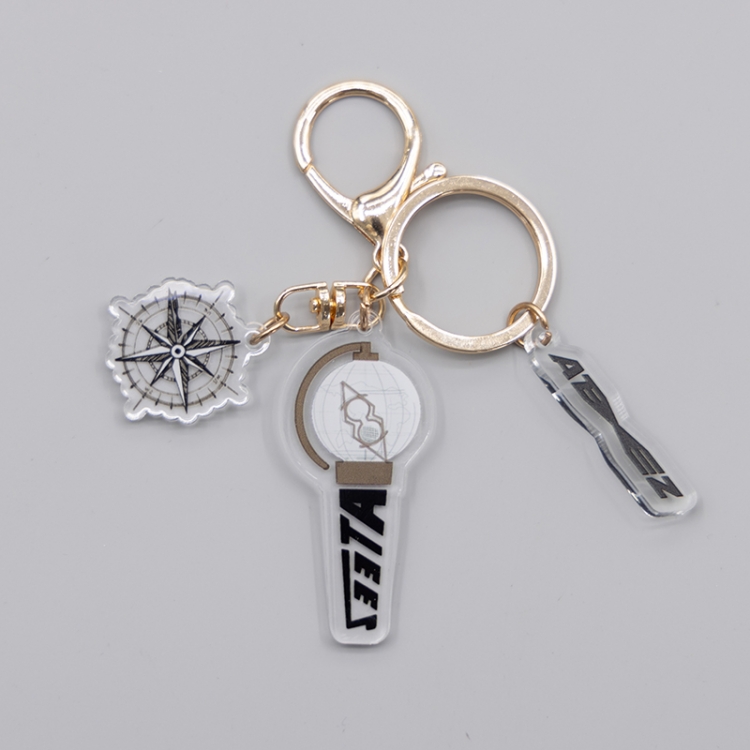 ateez  Star Surrounding Acrylic 3 Pendant Keychain Pendant price for 5 pcs A319