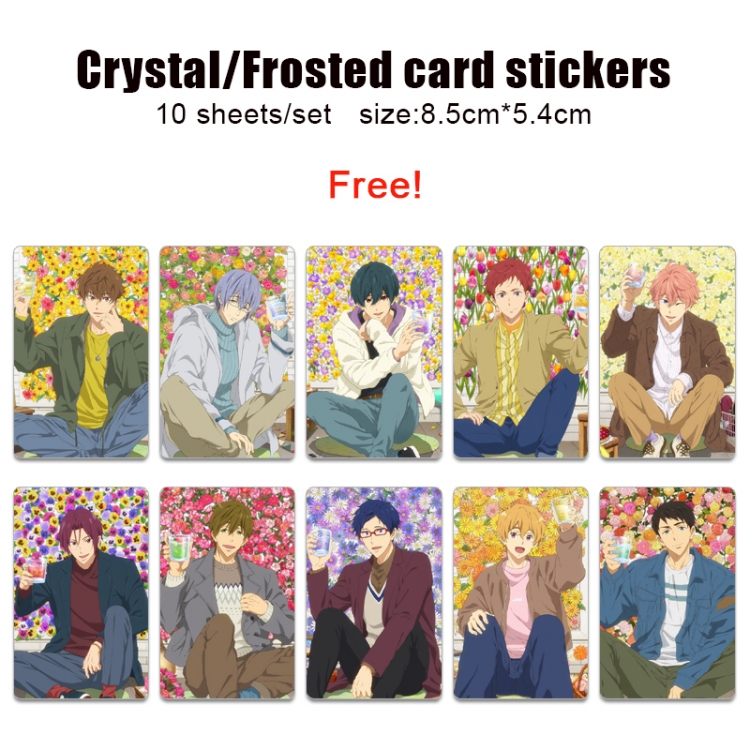 Free! Anime Crystal Bus Card Decorative Sticker Smooth Transparent Style a set of 10 price for 5 set