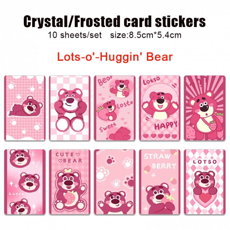 Strawberry Bear Anime Crystal Bus Card Decorative Sticker Smooth Transparent Style a set of 10 price for 5 set