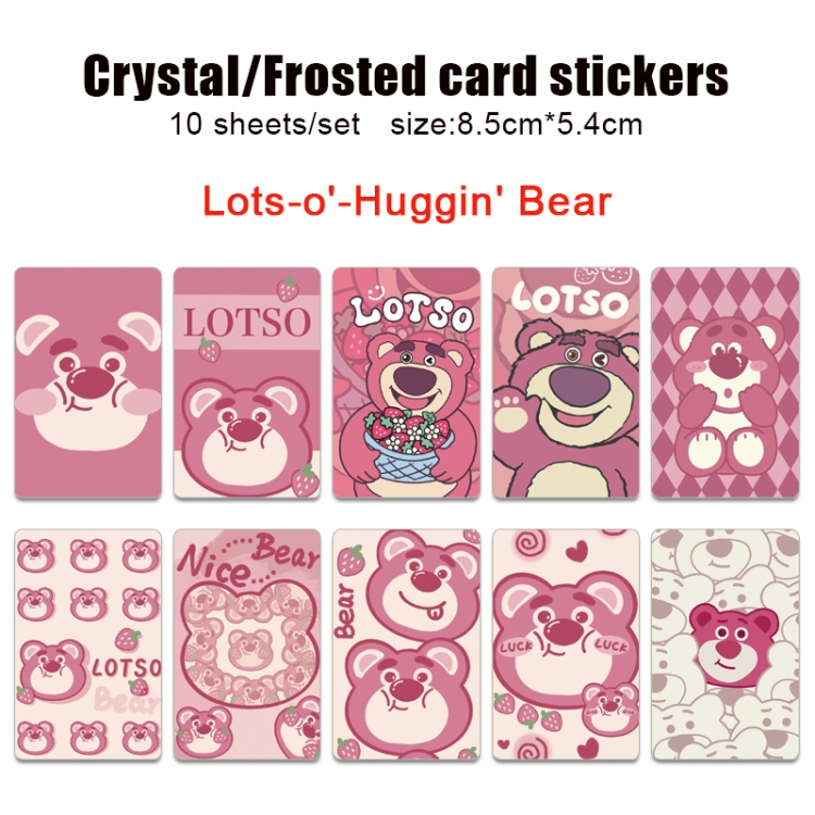 Strawberry Bear Anime Crystal Bus Card Decorative Sticker Smooth Transparent Style a set of 10 price for 5 set