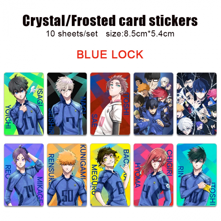 BLUE LOCK Anime Crystal Bus Card Decorative Sticker Smooth Transparent Style a set of 10 price for 5 set