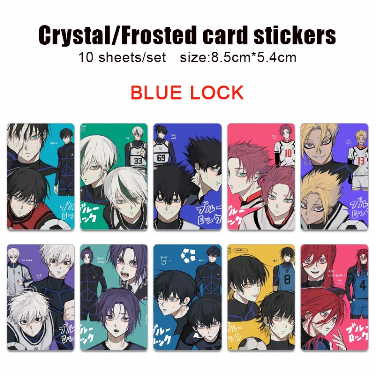 BLUE LOCK Anime Crystal Bus Card Decorative Sticker Smooth Transparent Style a set of 10 price for 5 set