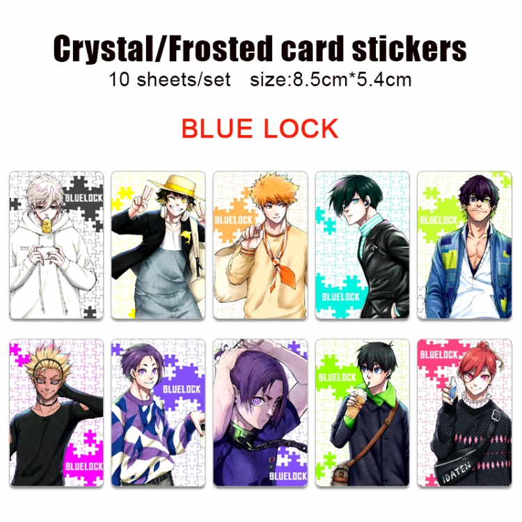 BLUE LOCK Anime Crystal Bus Card Decorative Sticker Smooth Transparent Style a set of 10 price for 5 set