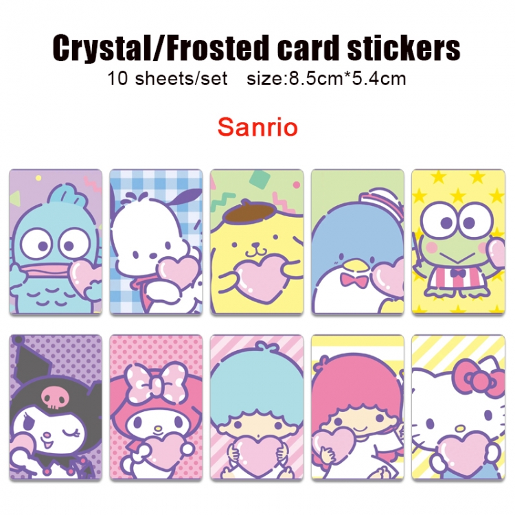 sanrio Anime Crystal Bus Card Decorative Sticker Smooth Transparent Style a set of 10 price for 5 set