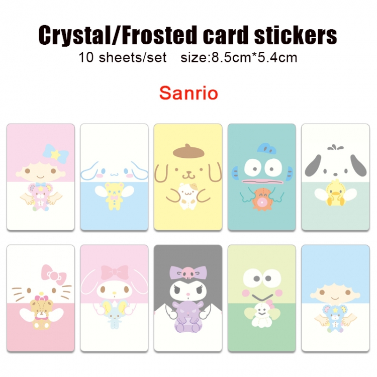 sanrio Anime Crystal Bus Card Decorative Sticker Smooth Transparent Style a set of 10 price for 5 set