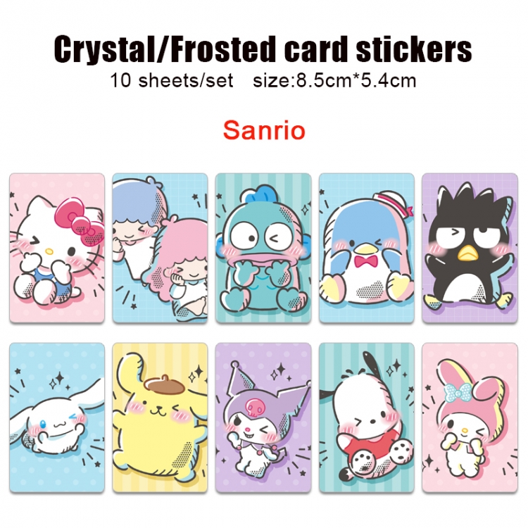 sanrio Anime Crystal Bus Card Decorative Sticker Smooth Transparent Style a set of 10 price for 5 set