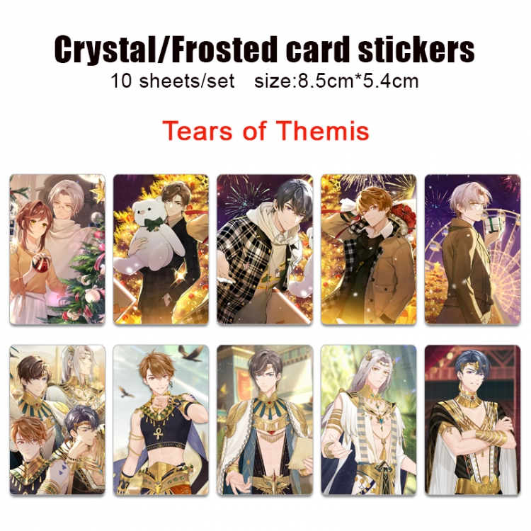 Tears of Themis Anime Crystal Bus Card Decorative Sticker Smooth Transparent Style a set of 10 price for 5 set