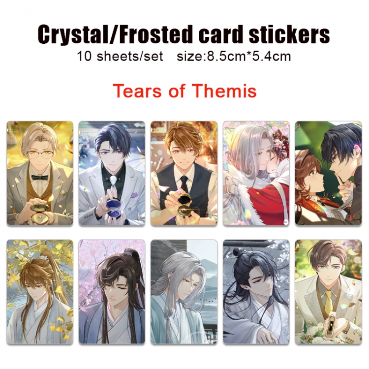 Tears of Themis Anime Crystal Bus Card Decorative Sticker Smooth Transparent Style a set of 10 price for 5 set