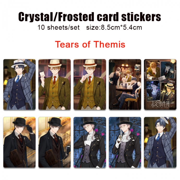 Tears of Themis Anime Crystal Bus Card Decorative Sticker Smooth Transparent Style a set of 10 price for 5 set