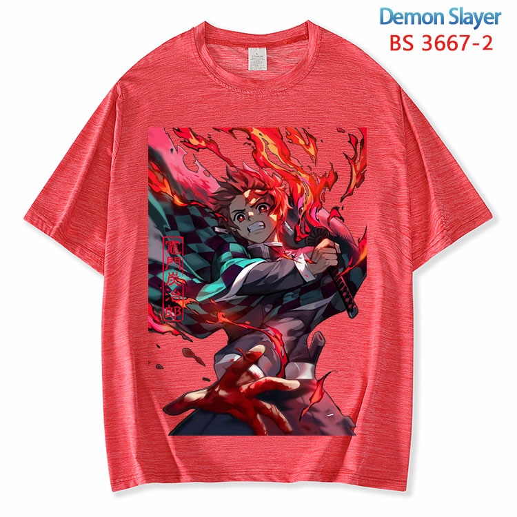 Demon Slayer Kimets  ice silk cotton loose and comfortable T-shirt from XS to 5XL BS-3667-2