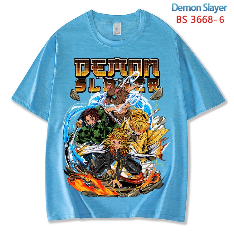 Demon Slayer Kimets  ice silk cotton loose and comfortable T-shirt from XS to 5XL BS-3668-6