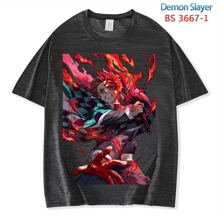Demon Slayer Kimets  ice silk cotton loose and comfortable T-shirt from XS to 5XL BS-3667-1