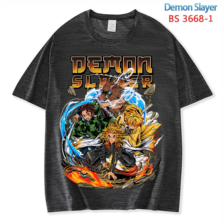 Demon Slayer Kimets  ice silk cotton loose and comfortable T-shirt from XS to 5XL BS-3668-1