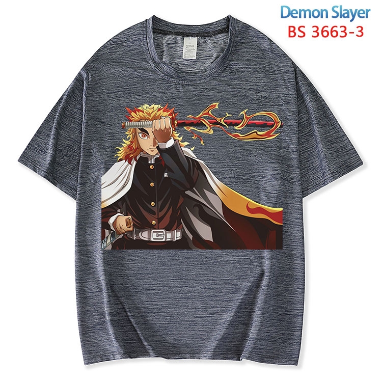Demon Slayer Kimets  ice silk cotton loose and comfortable T-shirt from XS to 5XL BS-3663-3
