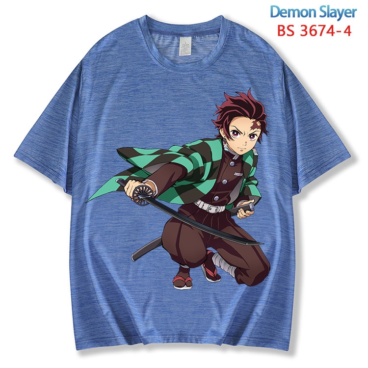 Demon Slayer Kimets  ice silk cotton loose and comfortable T-shirt from XS to 5XL  BS-3674-4