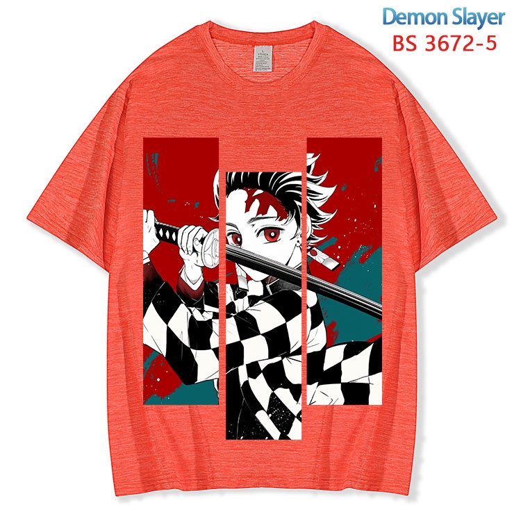 Demon Slayer Kimets  ice silk cotton loose and comfortable T-shirt from XS to 5XL  BS-3672-5