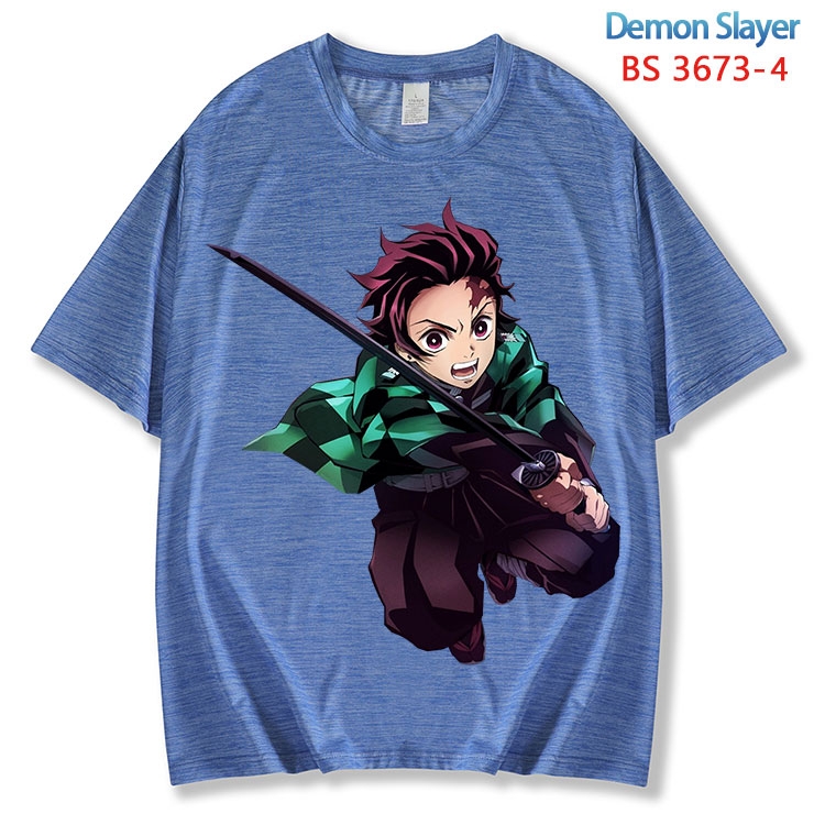 Demon Slayer Kimets  ice silk cotton loose and comfortable T-shirt from XS to 5XL BS-3673-4