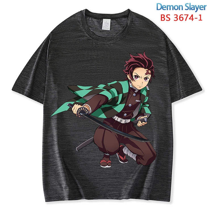 Demon Slayer Kimets  ice silk cotton loose and comfortable T-shirt from XS to 5XL BS-3674-1