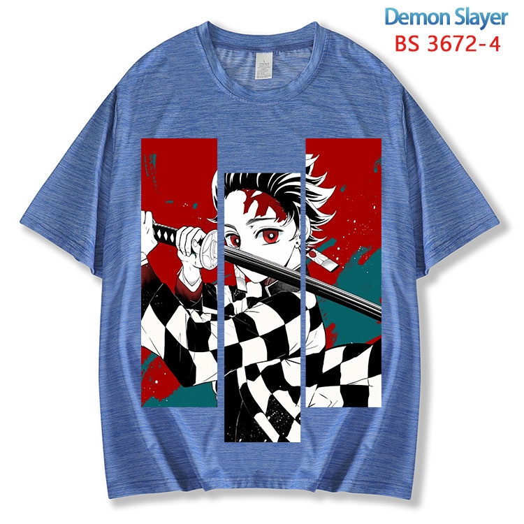 Demon Slayer Kimets  ice silk cotton loose and comfortable T-shirt from XS to 5XL BS-3672-4