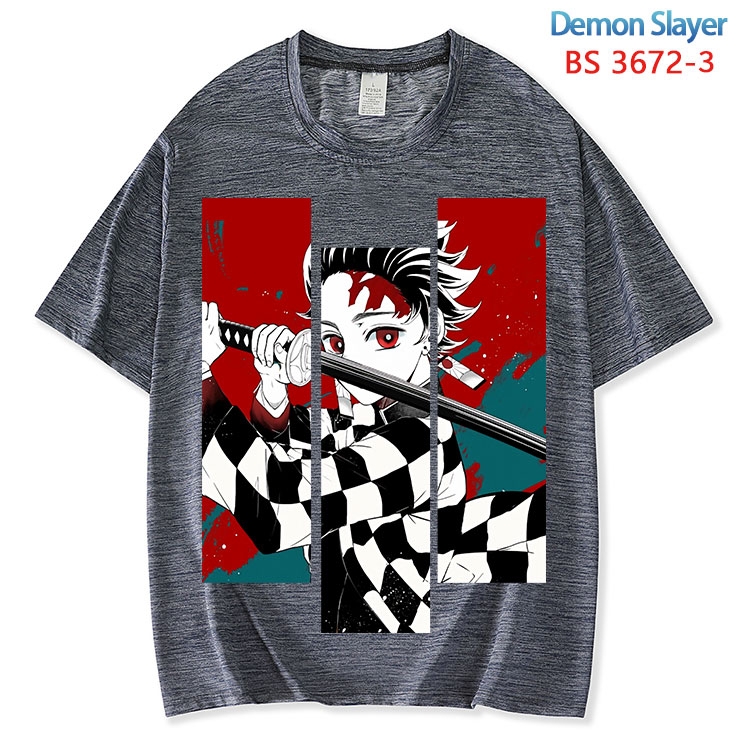Demon Slayer Kimets  ice silk cotton loose and comfortable T-shirt from XS to 5XL BS-3672-3