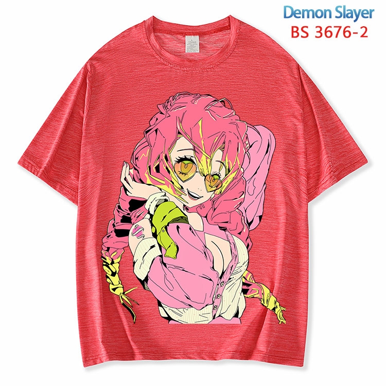 Demon Slayer Kimets  ice silk cotton loose and comfortable T-shirt from XS to 5XL  BS-3676-2