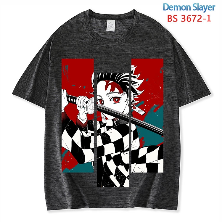 Demon Slayer Kimets  ice silk cotton loose and comfortable T-shirt from XS to 5XL BS-3672-1