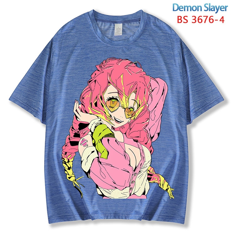 Demon Slayer Kimets  ice silk cotton loose and comfortable T-shirt from XS to 5XL BS-3676-4