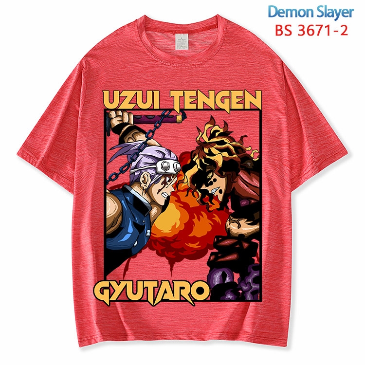 Demon Slayer Kimets  ice silk cotton loose and comfortable T-shirt from XS to 5XL BS-3671-2