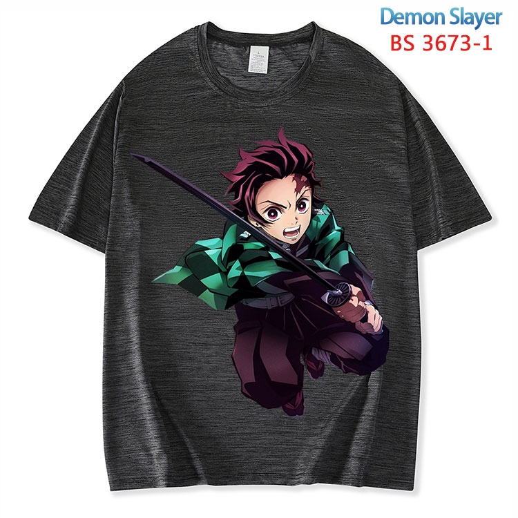 Demon Slayer Kimets  ice silk cotton loose and comfortable T-shirt from XS to 5XL BS-3673-1