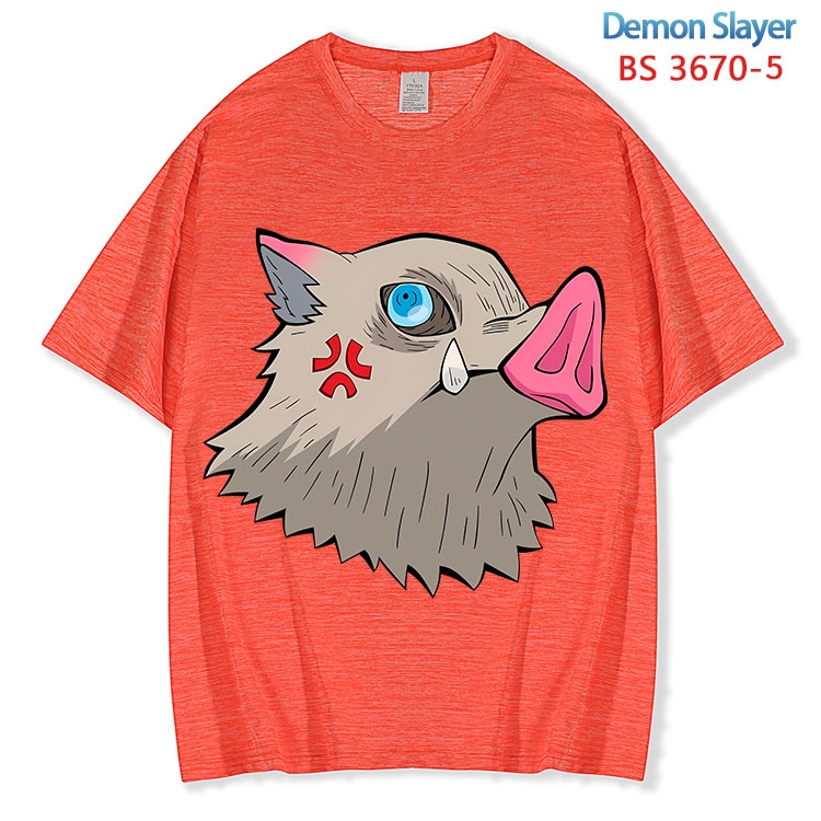 Demon Slayer Kimets  ice silk cotton loose and comfortable T-shirt from XS to 5XL BS-3670-5