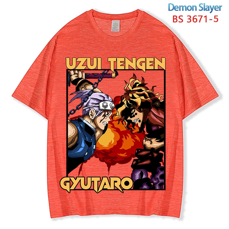 Demon Slayer Kimets  ice silk cotton loose and comfortable T-shirt from XS to 5XL BS-3671-5