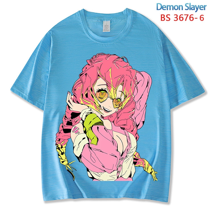 Demon Slayer Kimets  ice silk cotton loose and comfortable T-shirt from XS to 5XL  BS-3676-6