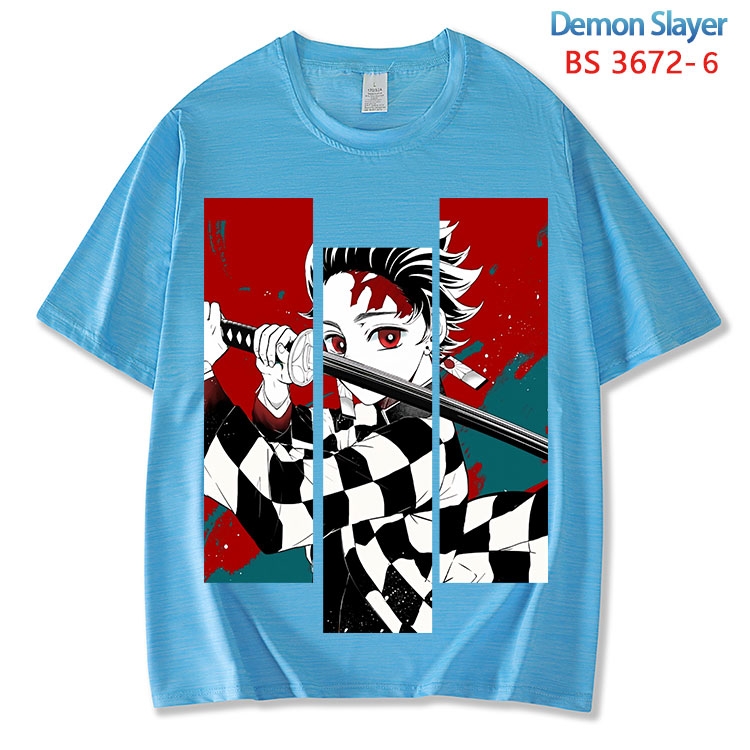 Demon Slayer Kimets  ice silk cotton loose and comfortable T-shirt from XS to 5XL BS-3672-6