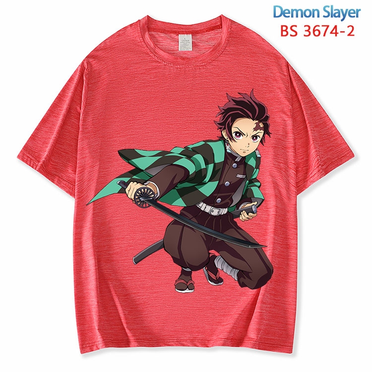Demon Slayer Kimets  ice silk cotton loose and comfortable T-shirt from XS to 5XL  BS-3674-2