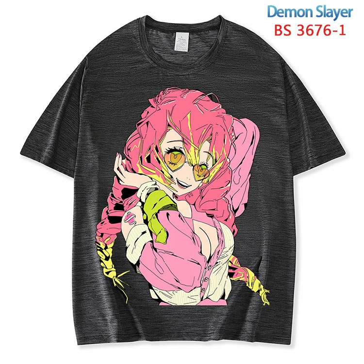 Demon Slayer Kimets  ice silk cotton loose and comfortable T-shirt from XS to 5XL BS-3676-1