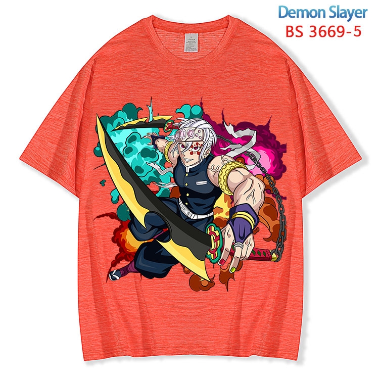 Demon Slayer Kimets  ice silk cotton loose and comfortable T-shirt from XS to 5XL BS-3669-5