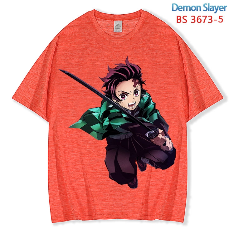 Demon Slayer Kimets  ice silk cotton loose and comfortable T-shirt from XS to 5XL BS-3673-5