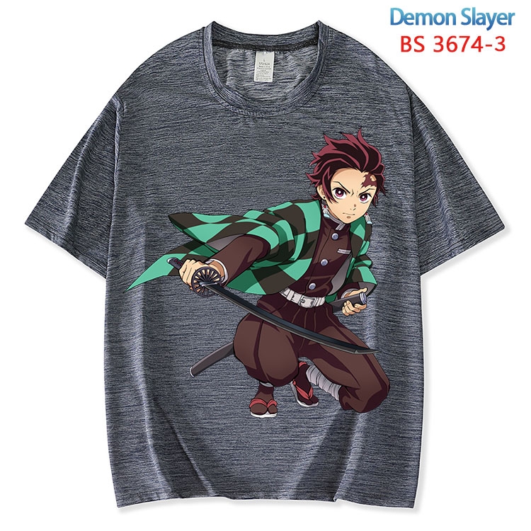 Demon Slayer Kimets  ice silk cotton loose and comfortable T-shirt from XS to 5XL BS-3674-3