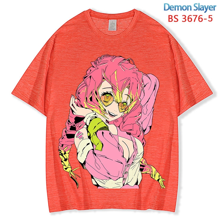 Demon Slayer Kimets  ice silk cotton loose and comfortable T-shirt from XS to 5XL  BS-3676-5