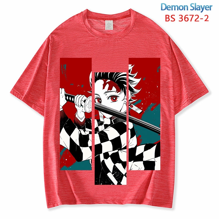 Demon Slayer Kimets  ice silk cotton loose and comfortable T-shirt from XS to 5XL BS-3672-2