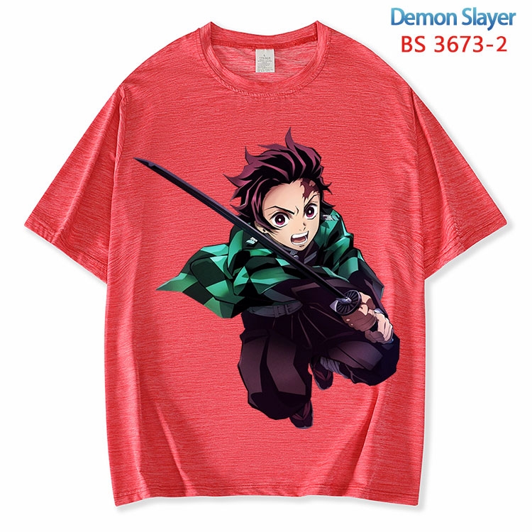 Demon Slayer Kimets  ice silk cotton loose and comfortable T-shirt from XS to 5XL BS-3673-2